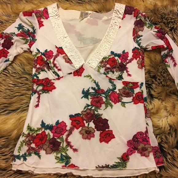 Old Navy double layer floral stretch top XS - Picture 6 of 9